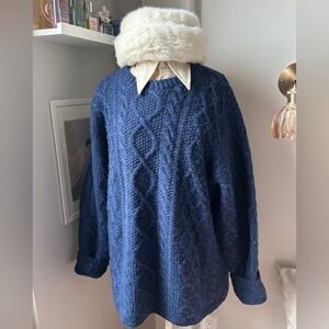 J Crew Men’s Navy Blue Cable Knit Sweater